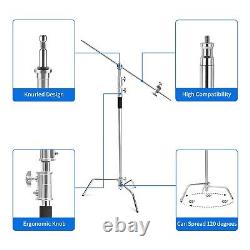 11FT Studio Heavy Duty C Light Stand Century Booms Gobo Arm Grip Stainless Steel