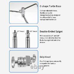 11FT Studio Heavy Duty C Light Stand Century Booms Gobo Arm Grip Stainless Steel