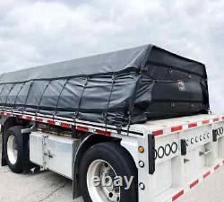 12'x20' Heavy Duty Smoke Tarp for Flatbed Truck 18 Oz Vinyl Load Covering Tarp