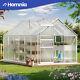 12ft Heavy Duty Greenhouse Galvanized Walk In Tunnel Plant House With Sliding Door