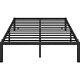 14 Inch Iron Bed Frame Slatted Bed Base With Heavy Duty Support Non-slip, Black