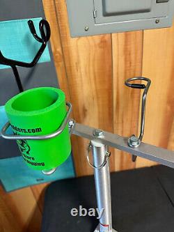 18 T-bar with seat post and heavy duty base with 2 holders height 24 to reel