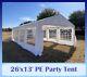 26'x13' Pe Party Tent Heavy Duty Carport Canopy Wedding Shelter White