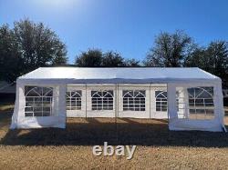 26'x13' PE Party Tent Heavy Duty Carport Canopy Wedding Shelter White