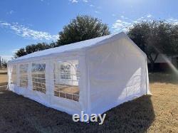 26'x13' PE Party Tent Heavy Duty Carport Canopy Wedding Shelter White