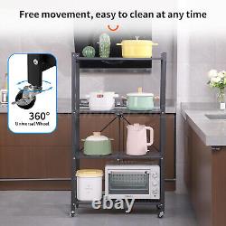 2PCS 4 Tiers Shelves Wire Unit Rack Shelving Storage Rolling with 4 Casters