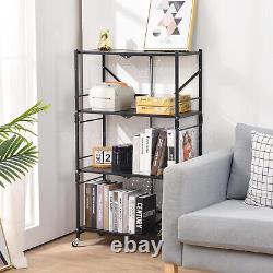 2PCS 4 Tiers Shelves Wire Unit Rack Shelving Storage Rolling with 4 Casters
