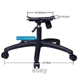 320lbs Heavy Duty Gaming Office Chair Replacement Base Swivel Set Chair 25inch