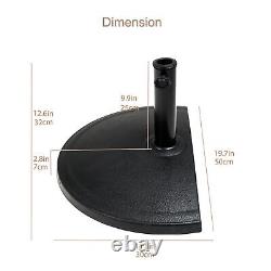 33 lb Half Round Heavy Duty Base Stand for Outdoor Patio Market Table Umbrell