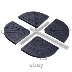 4-Piece Patio Umbrella Base Offset Cantilever Stand Concrete Weight Heavy Duty