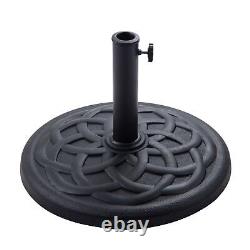 42 lb Heavy Duty Round Base Stand for Outdoor Patio Market Table Umbrella, Black