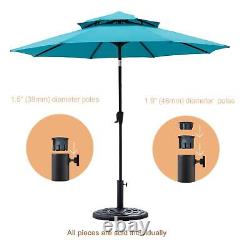 42 lb Heavy Duty Round Base Stand for Outdoor Patio Market Table Umbrella, Black