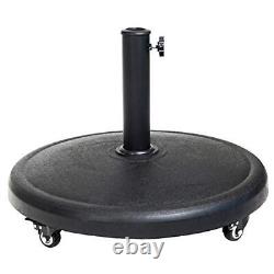44 lb Heavy Duty Round Base Stand with Rolling Wheels for Outdoor Patio