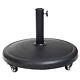 44 Lb Heavy Duty Round Base Stand With Rolling Wheels For Outdoor Patio