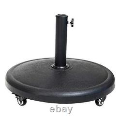 44 lb Heavy Duty Round Base Stand with Rolling Wheels for Outdoor Patio 44lb