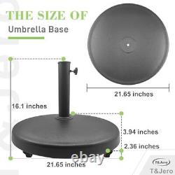 44 lb Round Heavy Duty Patio Market Umbrella Base Stand with Wheels for