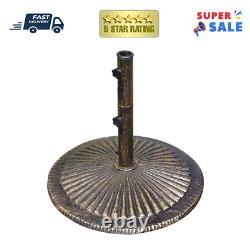 50 lb. Classic Cast Iron Patio Umbrella Base Island Umbrella Bronze Heavy Duty