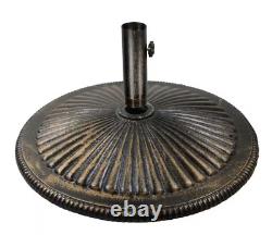 50 lb. Classic Cast Iron Patio Umbrella Base Island Umbrella Bronze Heavy Duty