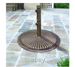 50 lb. Classic Cast Iron Patio Umbrella Base Island Umbrella Bronze Heavy Duty