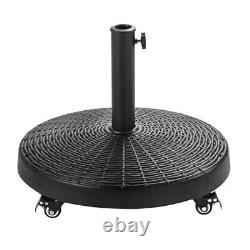 51 lb Heavy Duty Round Base Stand with Rolling Wheels for Outdoor Patio 51lb