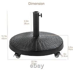 51 lb Heavy Duty Round Base Stand with Rolling Wheels for Outdoor Patio 51lb