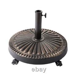 52 lb Heavy Duty Round Base Stand with Rolling Wheels for Outdoor Patio 52lb