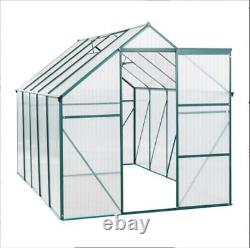 6X10FT Heavy Duty Polycarbonate Greenhouse Raised Base and Anchor Aluminum