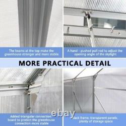 6x6 FT Polycarbonate Heavy Duty Walk-in Garden Greenhouse Kit with Sliding Door