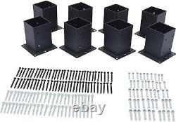 8 Pack Heavy Duty 4x4 Post Base Kit for Deck, Fence, Mailbox, Pergola Supports