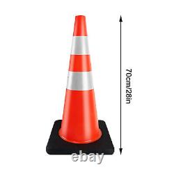 8 Pcs Collapsible Light up LED Traffic Cone First Responder Heavy Duty Base 28