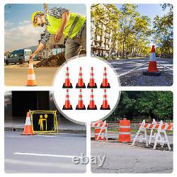 8 Pcs Collapsible Light up LED Traffic Cone First Responder Heavy Duty Base 28