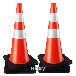 8 Pcs Light up LED Traffic Cone First Responder Heavy Duty Base 28 Collapsible