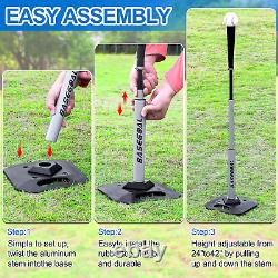 Baseball & Softball Batting Tee, Portable Hitting Tee, With Heavy Duty Base