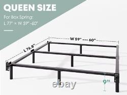 Bed Frame, 9 Inch Heavy Duty Base for Box Spring, 9-Leg Queen Bedframe