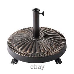 C-Hopetree 52 lb Heavy Duty Round Base Stand with Rolling Wheels for Outdoor