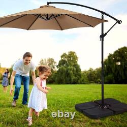 Crossbar Patio Umbrella Base with 4-Piece Heavy-Duty Cantilever Offset and Easy
