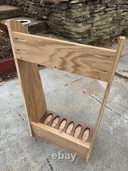 Custom Heavy Duty Wooden walnut base Gun Rifle Display Rack, 6 guns