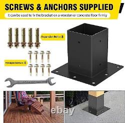 Deck Railing Post Base Fence Post Anchor Base Support Heavy Duty Metal Porch Pos