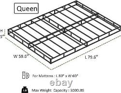 EMODA 5 Queen Size Bed Base, 3000 lbs Heavy Duty Metal Mattress Foundation, Fab