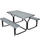 Garden Picnic Table & Benches Set Patio Dining Furniture Withheavy Duty Steel Base