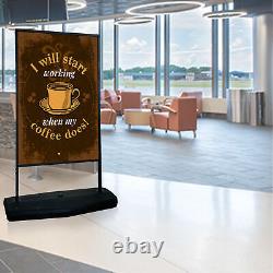 Heavy-Duty 24x36 Double-Sided Floor Sign Holder with Water Refilled Base