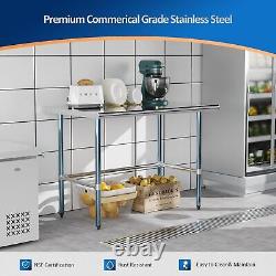 Heavy Duty 48 x 30 x 34 Open Base Stainless Steel Work Table for Restaurant