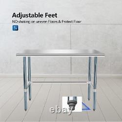 Heavy Duty 48 x 30 x 34 Open Base Stainless Steel Work Table for Restaurant