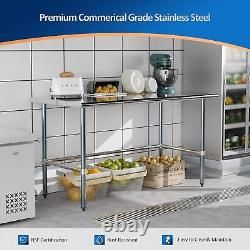 Heavy Duty 60 x 30 x 34 Open Base Stainless Steel Work Table for Restaurant