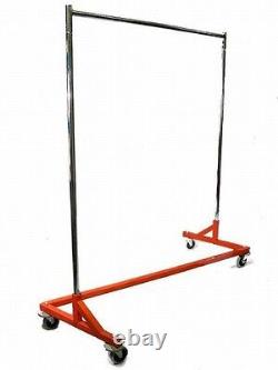 Heavy Duty Commercial Rolling Z rack Orange Base with Blue Nylon Cover