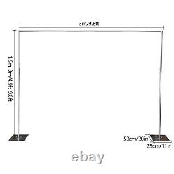 Heavy-Duty Pipe Drape Kit Backdrop Support with Metal Steel Base-Height Adjustable