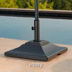 Heavy Duty Square Umbrella Base Stand with Wheels Outdoor Patio Garden