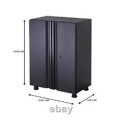 Husky Cabinet 33.50x24x16.10 2-Door Garage Base in Black+Lockable+Heavy Duty