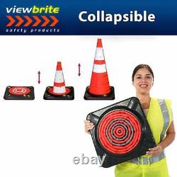 Light up LED Traffic Cone First Responder Heavy Duty Base 28 Collapsible + Case