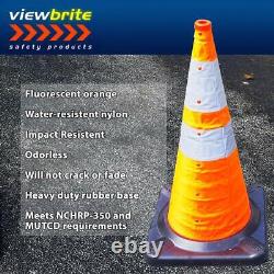 Light up LED Traffic Cone First Responder Heavy Duty Base 28 Collapsible + Case